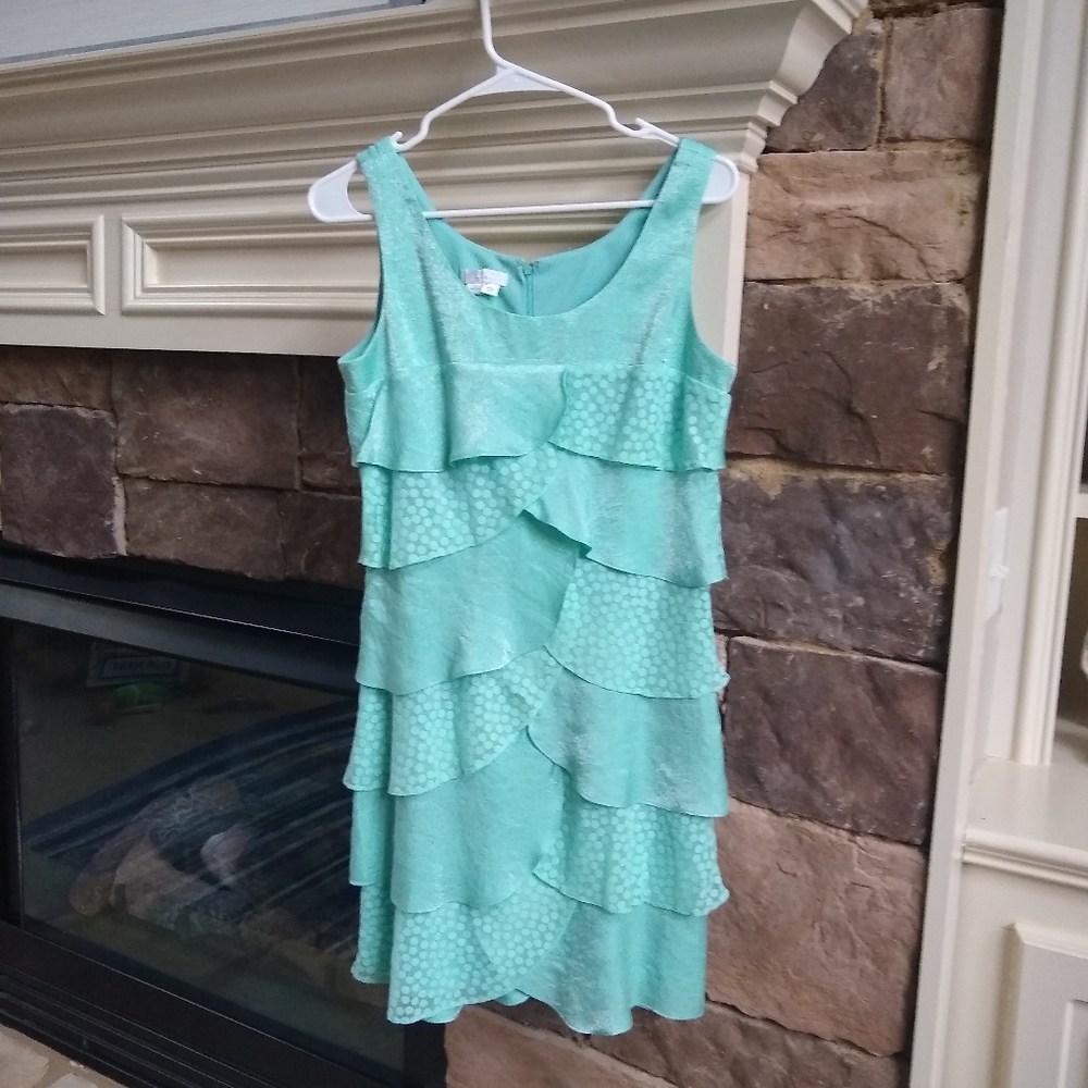 London Times sea foam green dress, 10P